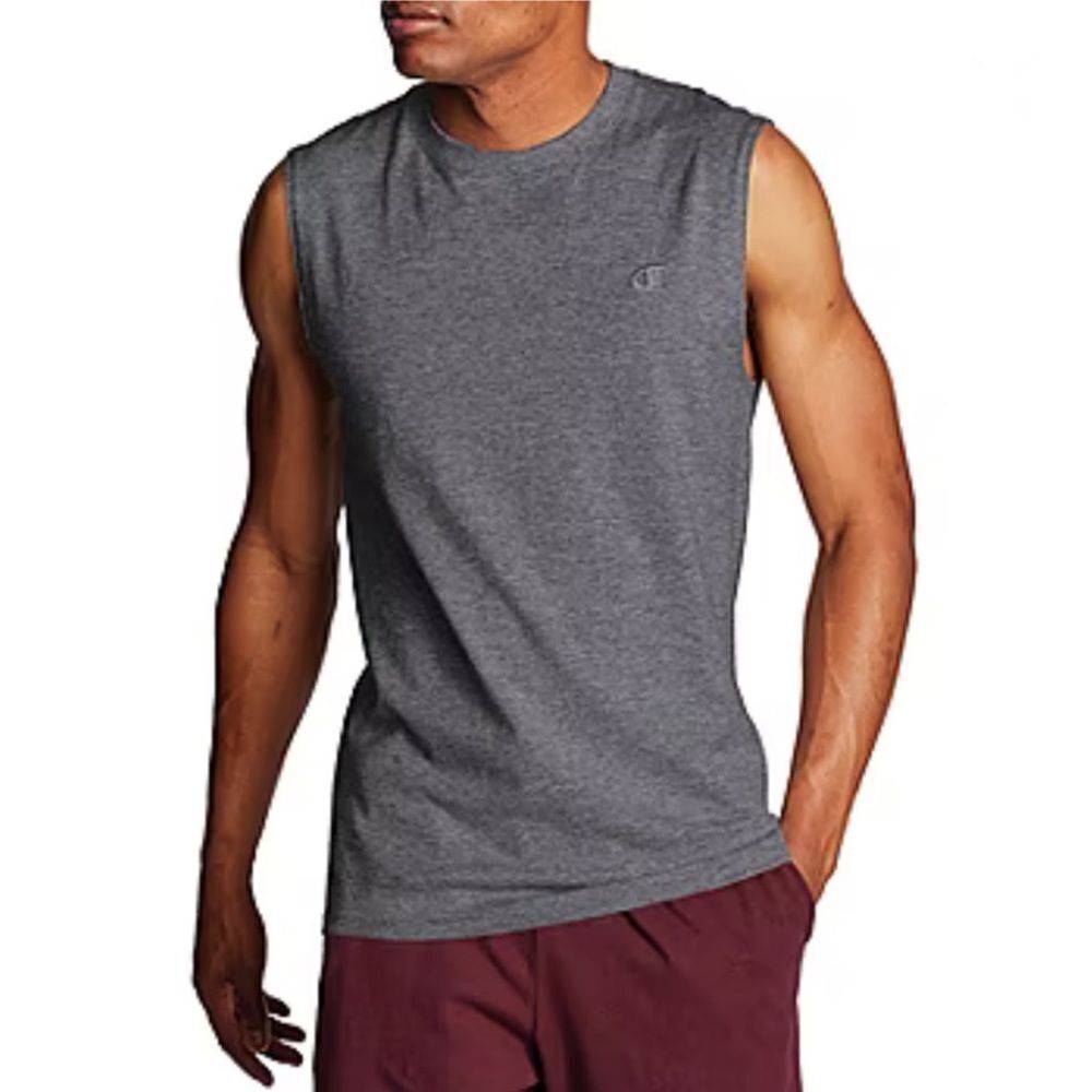 Champion - Men's Heather  Gray Classic Muscle Tank Top sz L